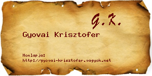 Gyovai Krisztofer névjegykártya