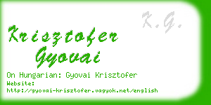 krisztofer gyovai business card